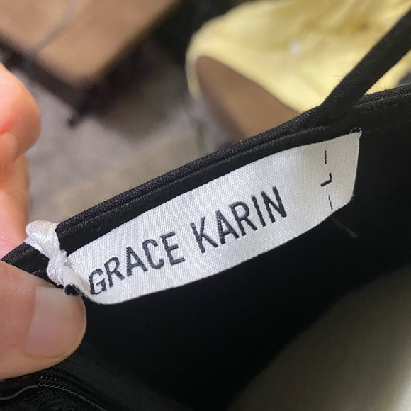 GRACE KARIN Large Women's Black Cocktail Dress with Spaghetti Straps - Picture 5 of 5